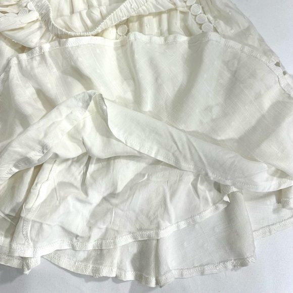 Saints+Secrets flare ruffle Swiss dot a line crochet mini skirt white size S - Picture 7 of 8